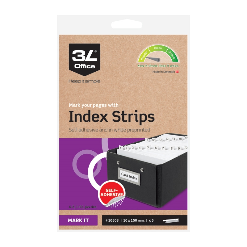 Indexstrips 10x150mm 5st, Vit